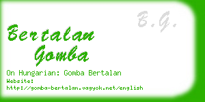 bertalan gomba business card